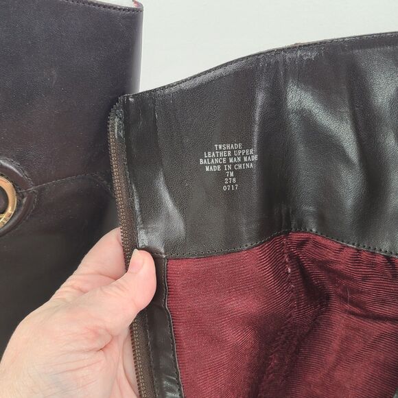 Tommy Hilfiger Women's Imina Dark Brown Leather Riding Boots Size 7 NIB - Picture 5 of 5